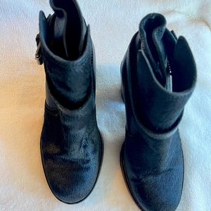 All Saints Black Buckle Straps Ankle Boots